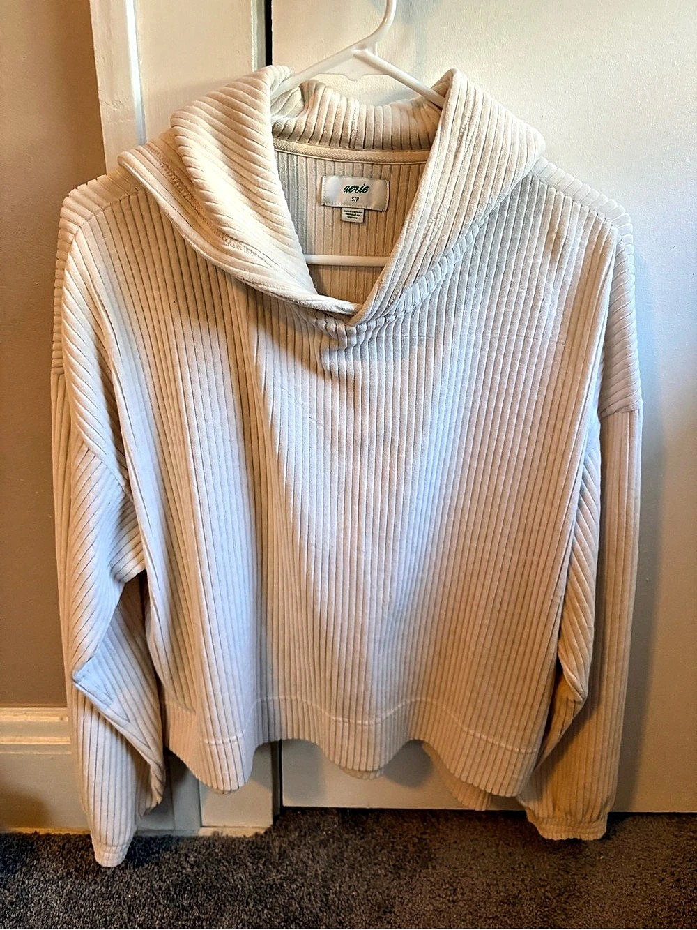 aerie Ribbed Velvet Hoodie Size Small